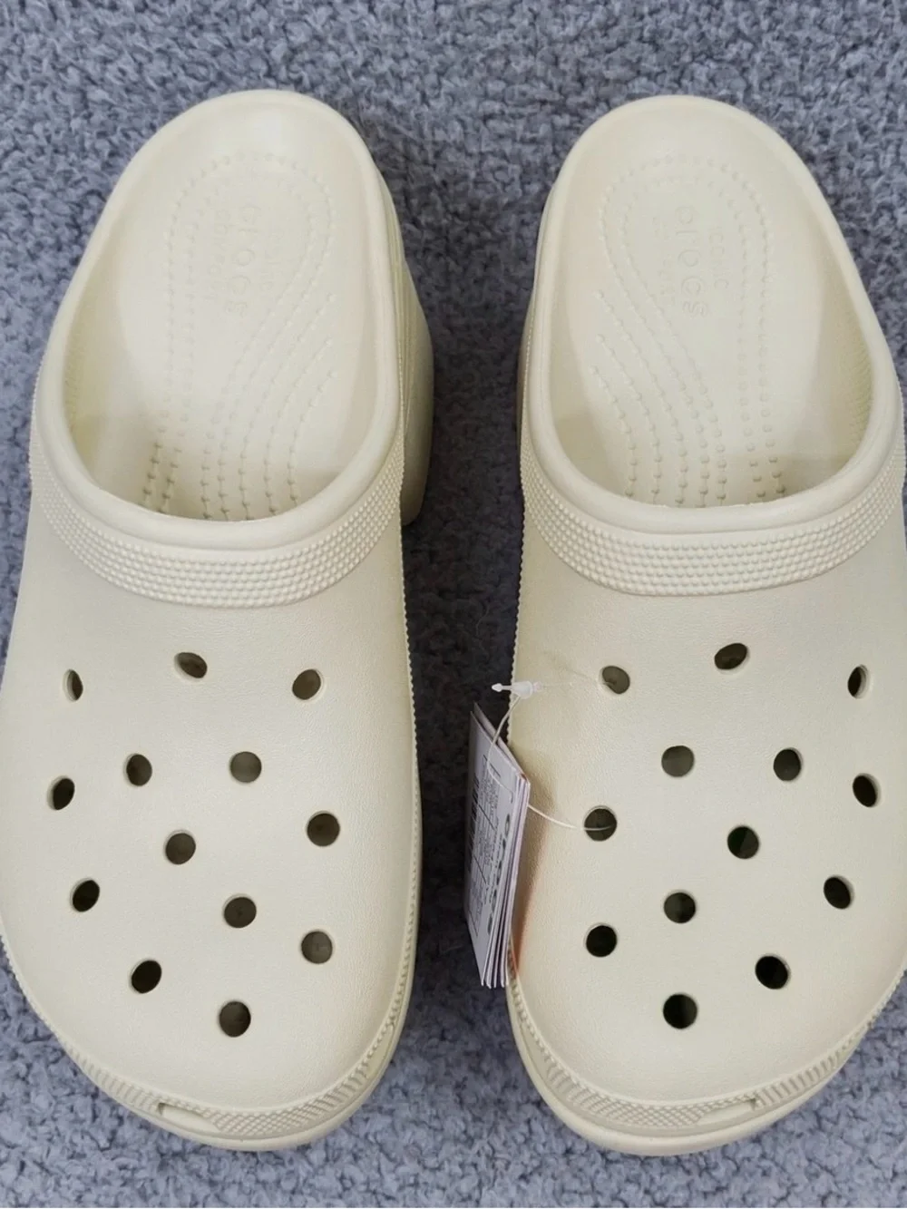 Crocs Siren Clog Womens Size 8 Bone (Beige) 3.5" Heel Slip On 208547-2Y2 - Picture 3 of 6